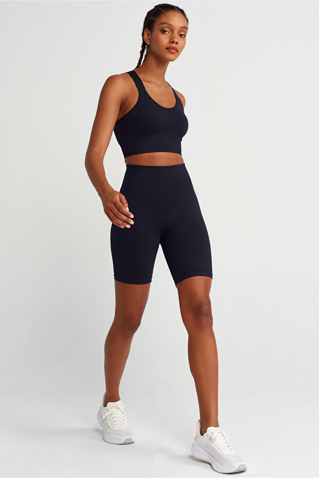 Toparlayıcı Biker Şort Siyah - 3