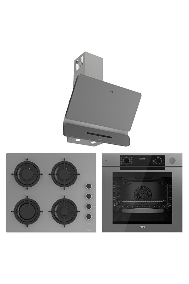 New Fryart & Steamart CS Seriisi Ultra Sessiz Gri Ankastre Set ( QEP64CPR-CS208FA-D082-SA ) - 1