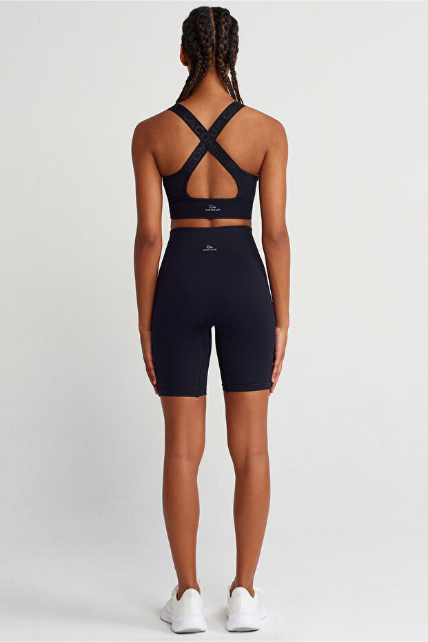 Toparlayıcı Biker Şort Siyah - 2