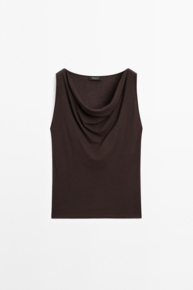 Drape yaka %100 pamuklu top - 5