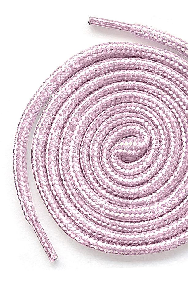 Pembe Beyaz Simli 5 MM Yuvarlak Bot Bağcığı - 2