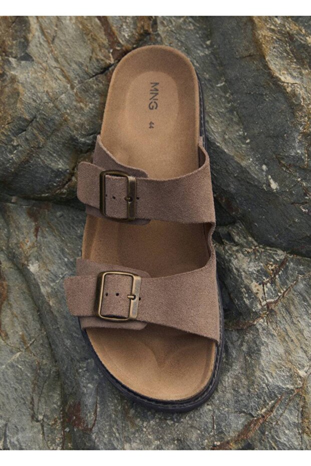 Tokalı deri sandalet - 2