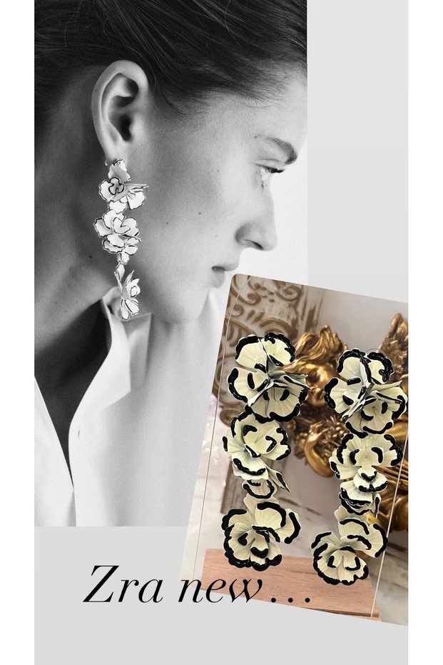 Brand New Season Metal Flower Dangle Earrings