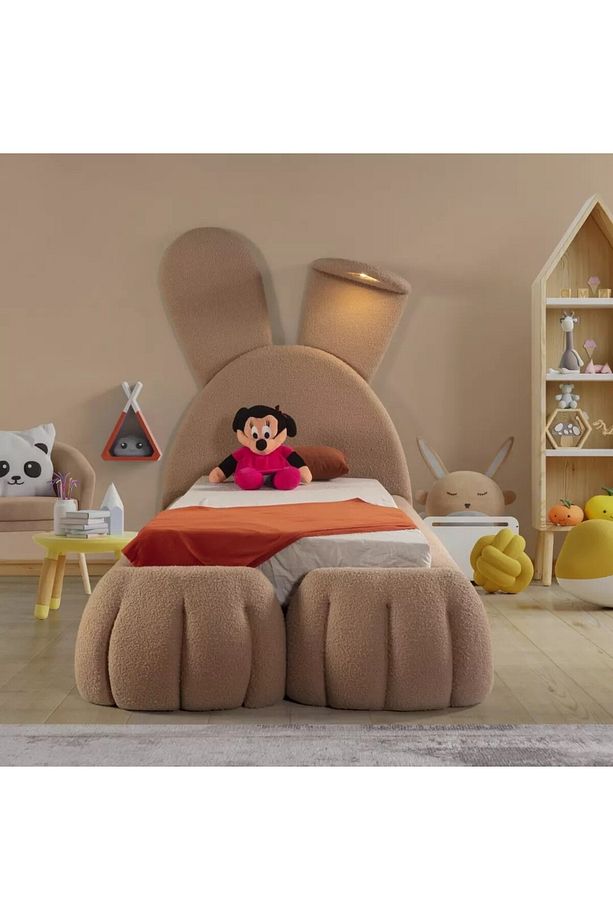 Most Bunny Tek Kişilik Karyola Teddy Kumaş 120x200 Yatak İçindir(Evinize Teslim) - 4
