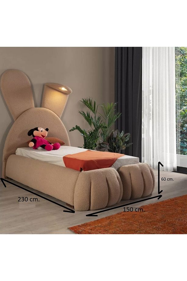 Most Bunny Tek Kişilik Karyola Teddy Kumaş 120x200 Yatak İçindir(Evinize Teslim) - 7