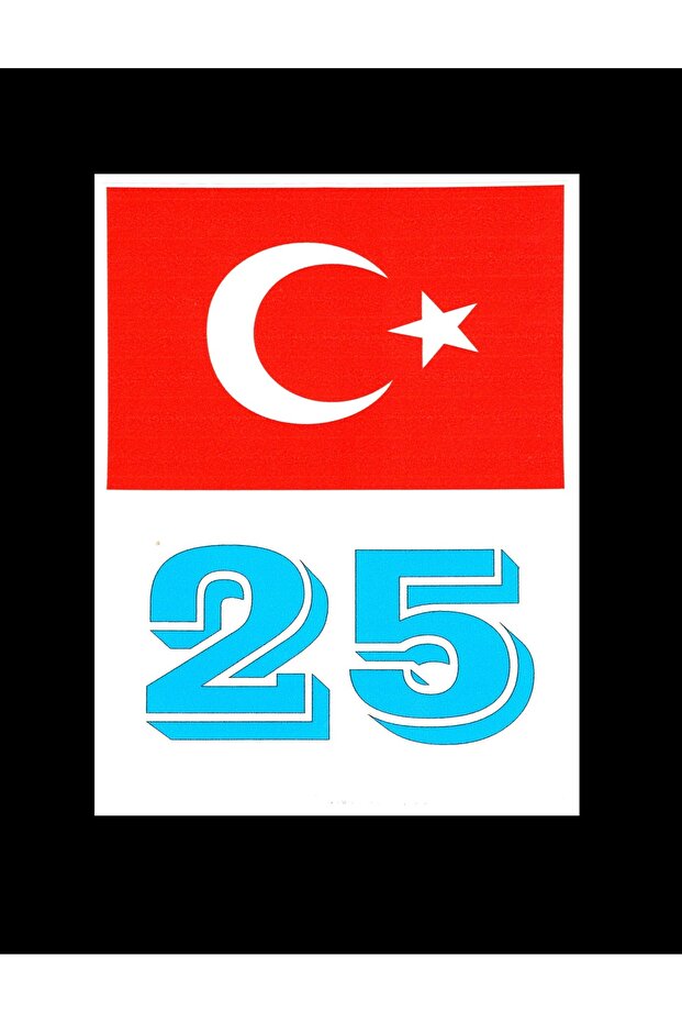 ملصق زجاج أمامي برمز لوحة ترخيص إرزوروم 25 بعلم تركيا