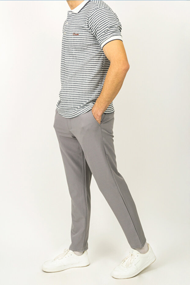Beli Lastikli Basic Desen Jogger Pantolon - 3