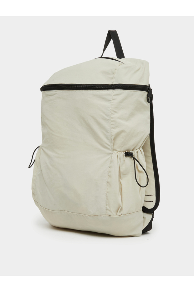 حقيبة ظهر صلبة مع إغلاق بسحاب وتفاصيل رباط - 1