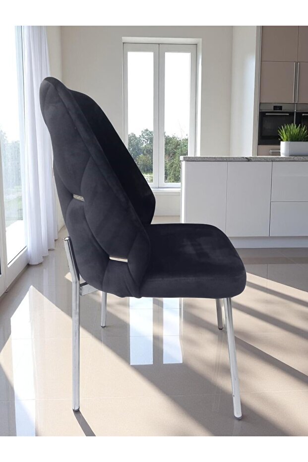 Açelya Silver 6 Kişilik BabyFace Salon & Mutfak Masa Takımı Mdf Lak Panel - 5