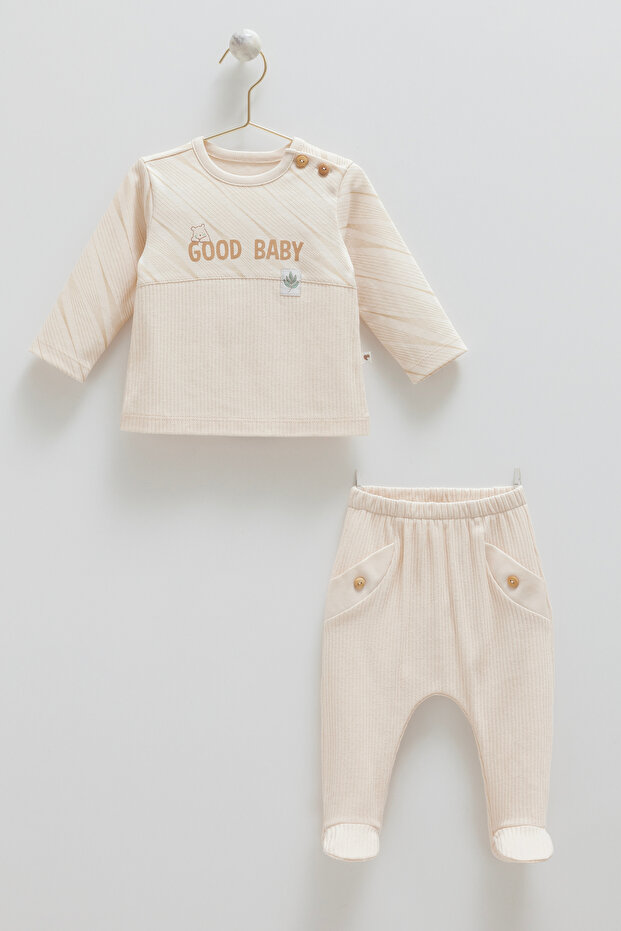 Baby Set 100% Cotton Interlock Fabric with Teddy Bear Detail (1-6 Months with Booties 6-12 Months Without Booties)