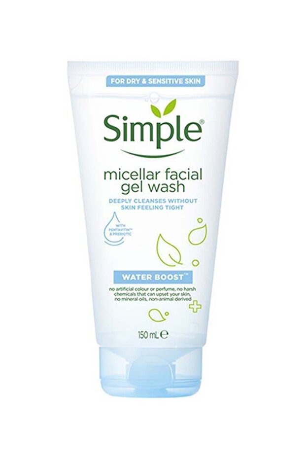 Simple Waterboost Face Wash For Sensitive Skin Micellar Deeply Cleanses Skin 150ml