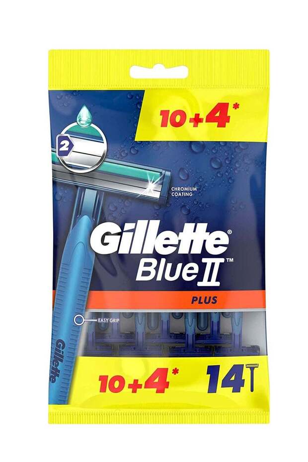 Blue II Plus Men's Lubricated Strip Safety Disposable Razors (14s)