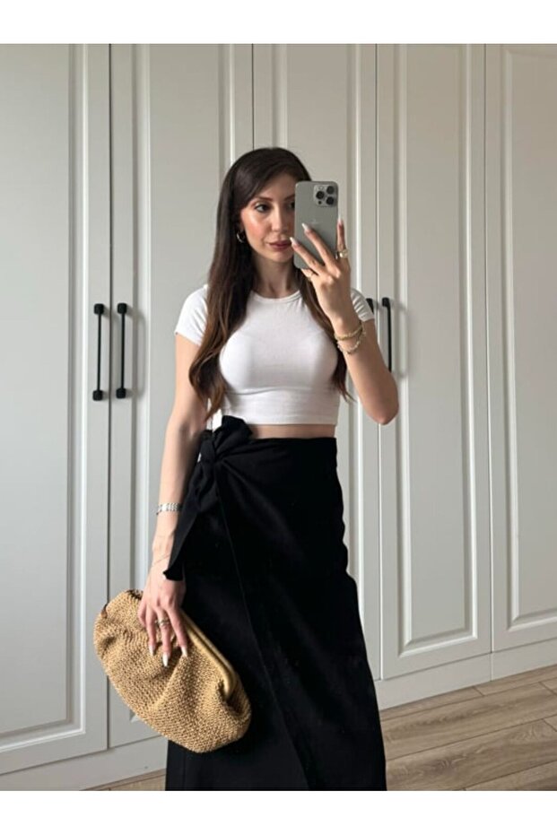 Zyran Tie-Detail Skirt TNS-4183