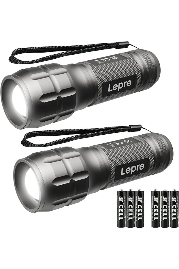 Lepro LED Torch Battery Powered, Small Bright Flashlight, Adjustable Focus, Water Resistant Pocket T