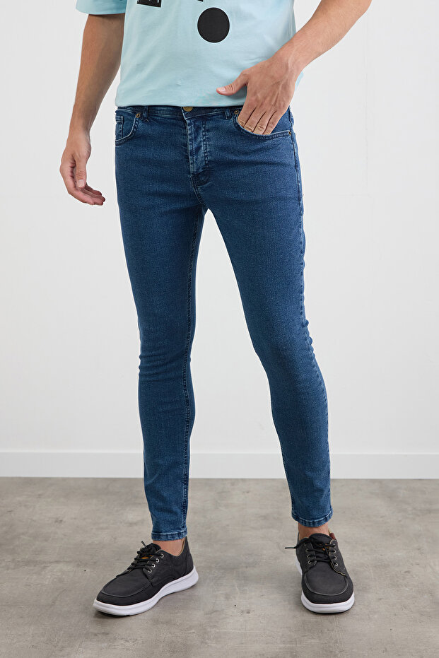 Zippered Skinny Jean Trousers