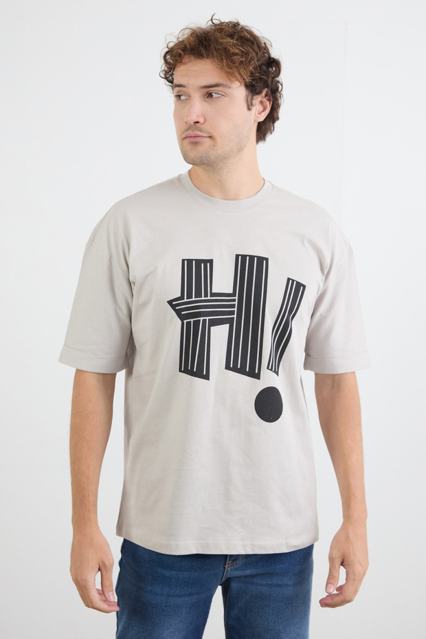 Hi Printed Crew Neck T-Shirt