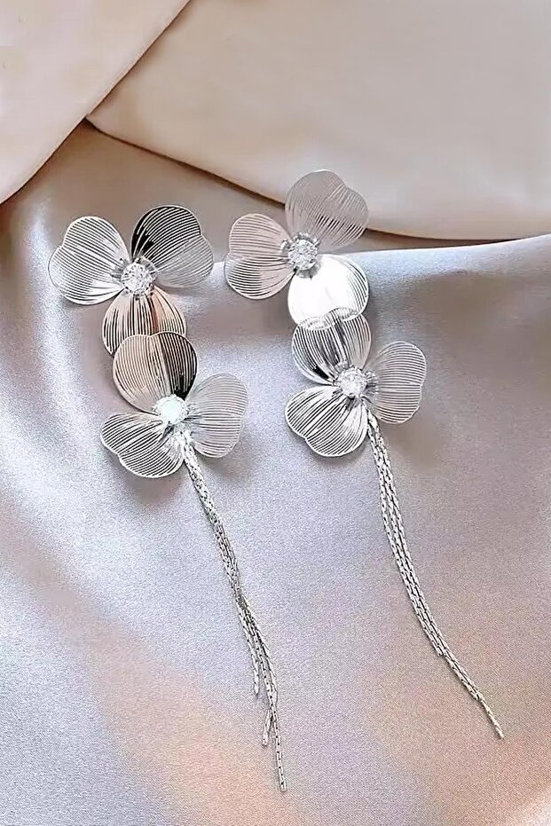 Püsküllü Çiçek Küpe - 2