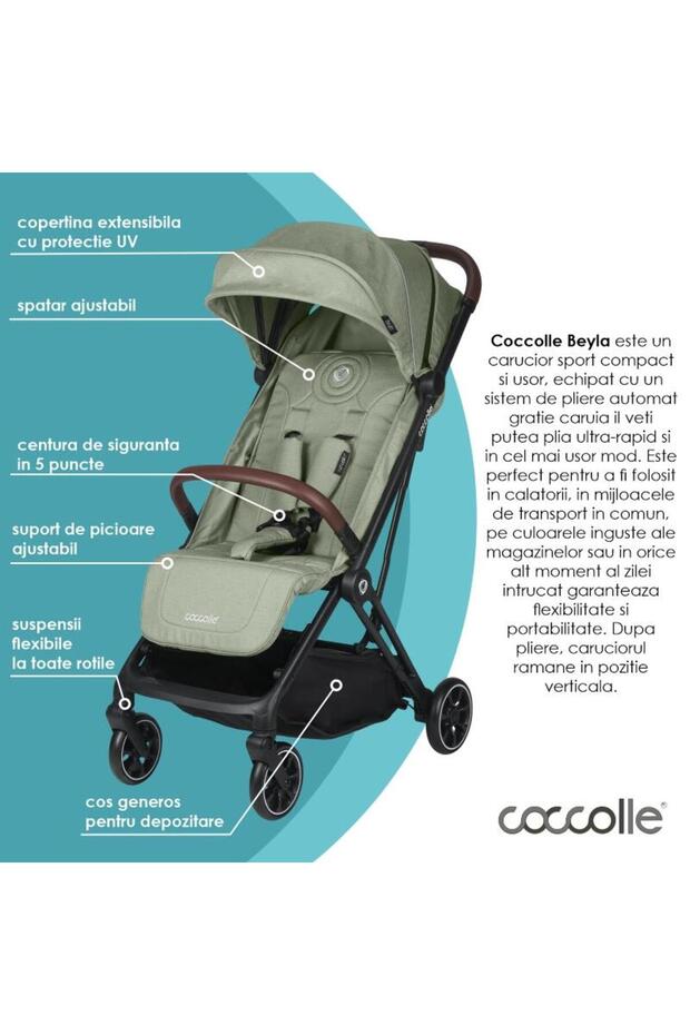 Beyla Greenstone - Automatic Folding Stroller - 6