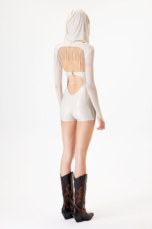 Selene Playsuit - Metalik Bej - 8