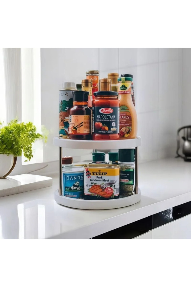 Rotating kitchen organizer 2 levels - 2