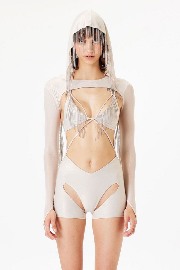 Selene Playsuit - Metalik Bej - 1