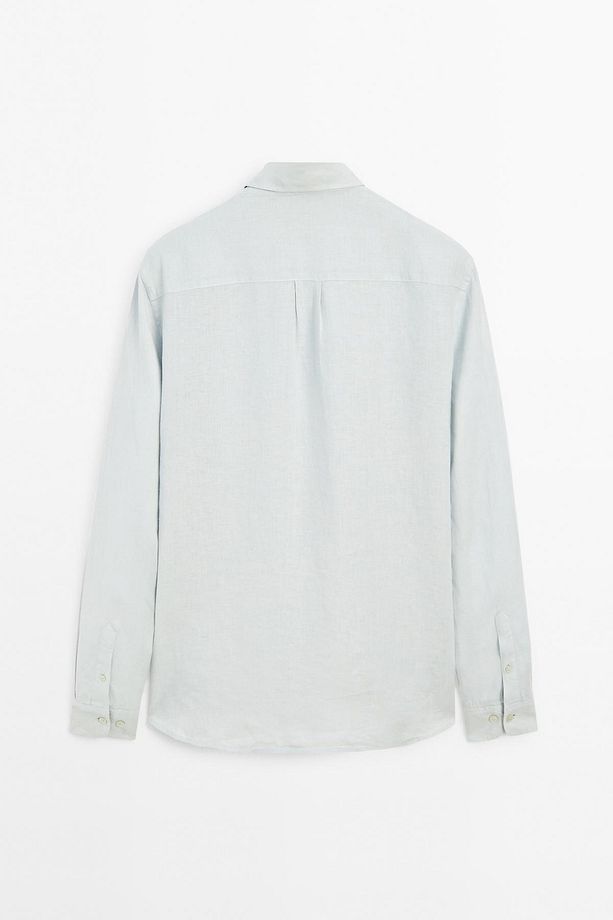 %100 keten regular fit gömlek - 8