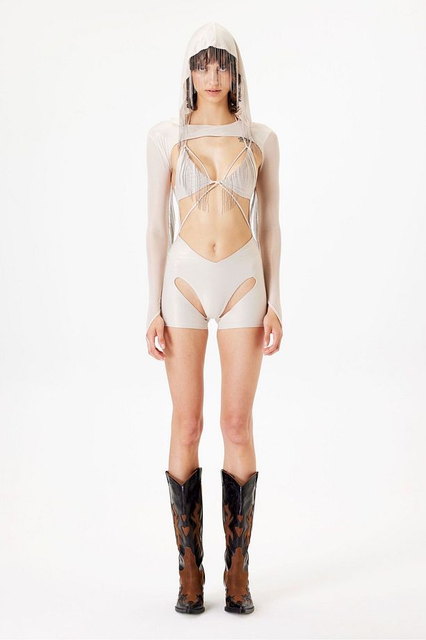 Selene Playsuit - Metalik Bej - 7