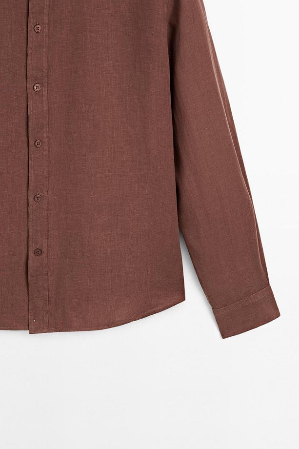 %100 keten regular fit gömlek - 7