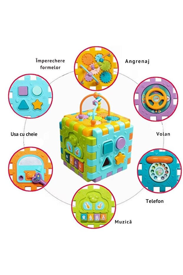 Cub de activități interactiv pentru copii, multicolor - 3