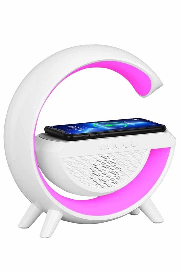 Bluetooth Hoparlör G Şekli Atmosfer Akıllı Rgb Lamba Wireless Kablosuz Şarj - 4