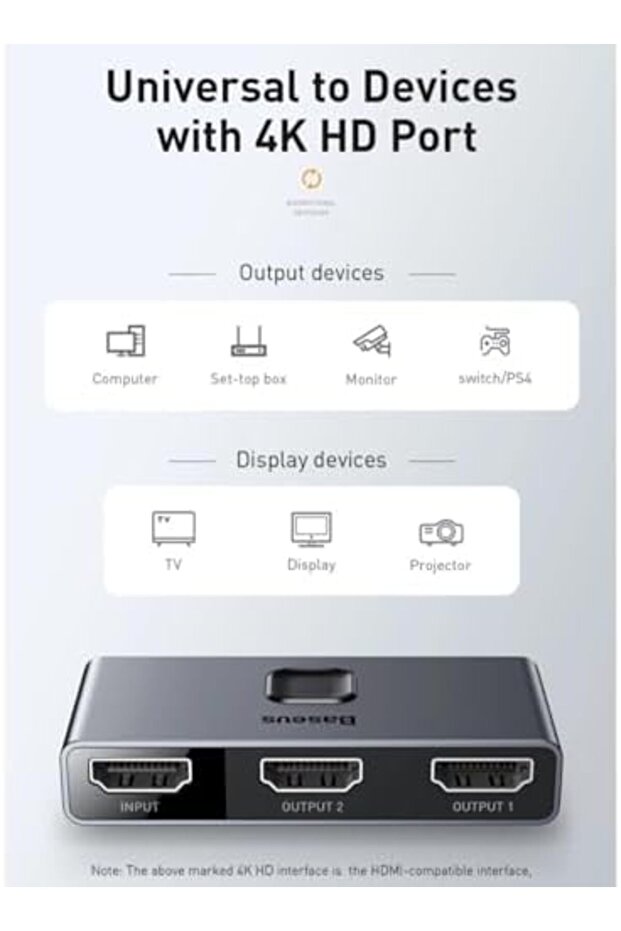 Matrix 2-in-1 HDMI Switch, HDMI 2.0 Ultra 4K 1 in 2 Out, HDMI Switcher Splitter Supports HDR - 5