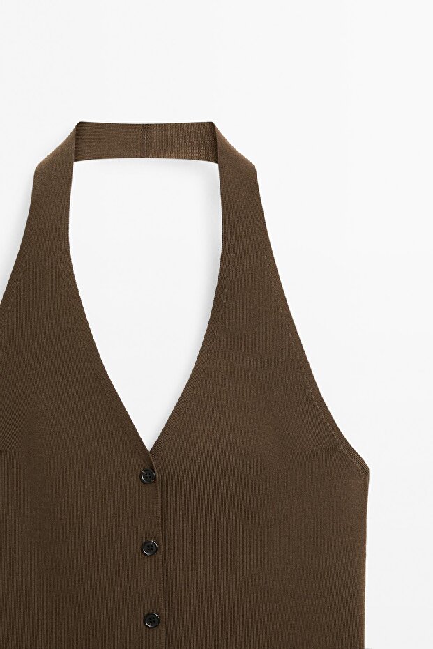 Triko halter yaka yelek - 6