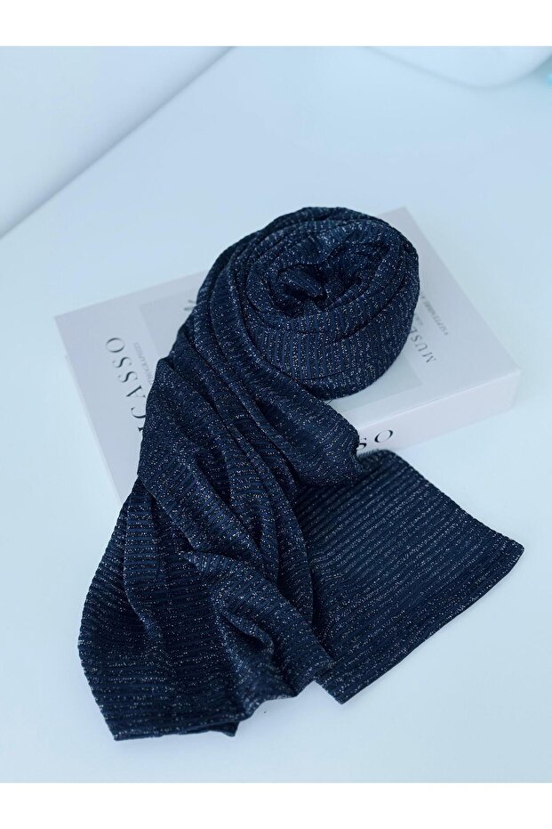 Glittered stripped Cotton shawl hijab headscarf