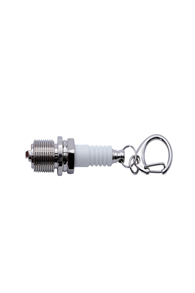 Auto Car Keychain White Spark Plug