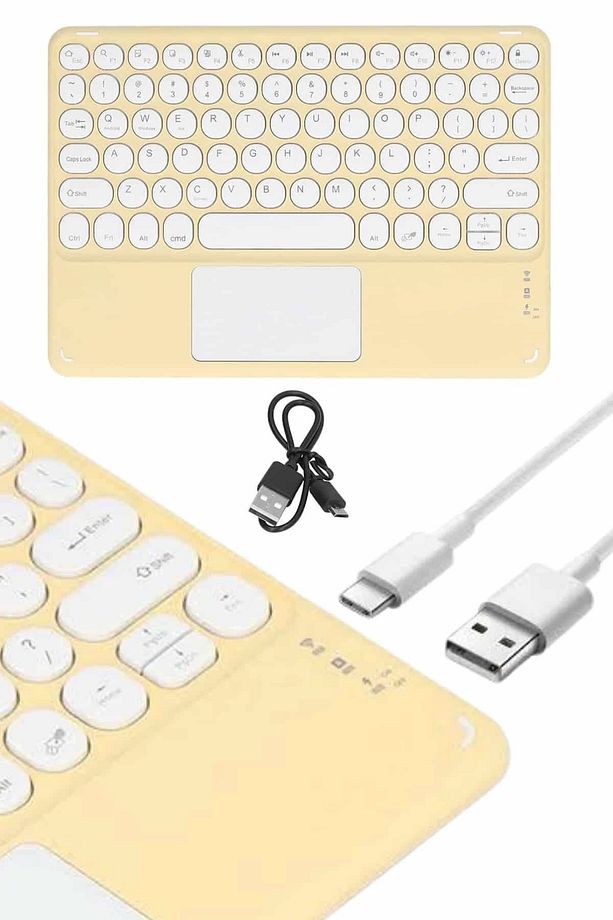 Android ve İOS Uyumlu Bluetooth Klavye Touchpad Slim Kablosuz Wifi Q Klavye - 3