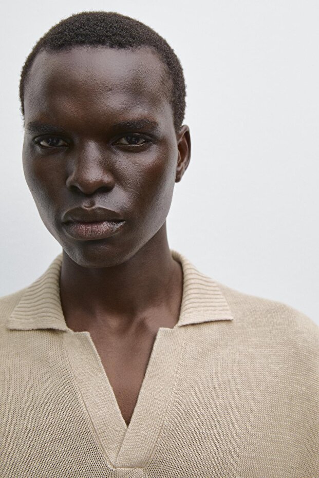 Triko V yaka polo t-shirt - 5