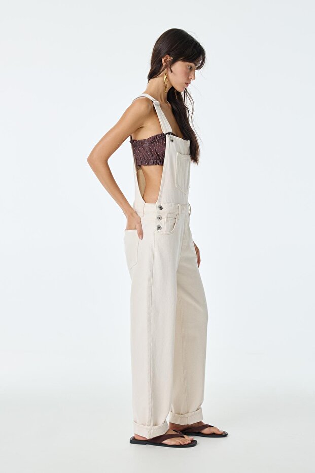 Uzun denim tulum - 3