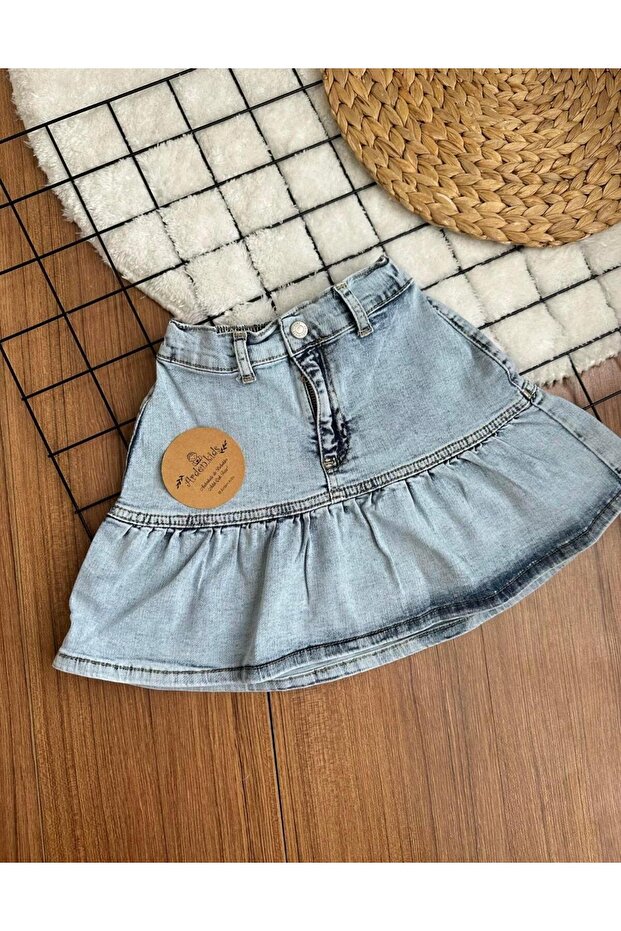 2-8 Yaş Basic Jean Etek - 1