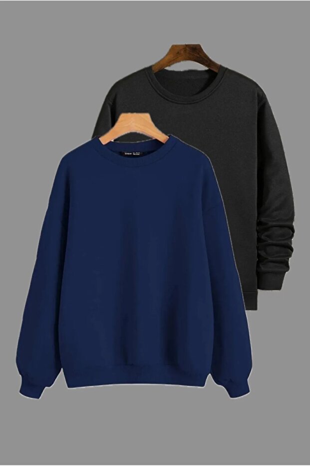 2-Piece Crew Neck Unisex Oversize Sweatshirt