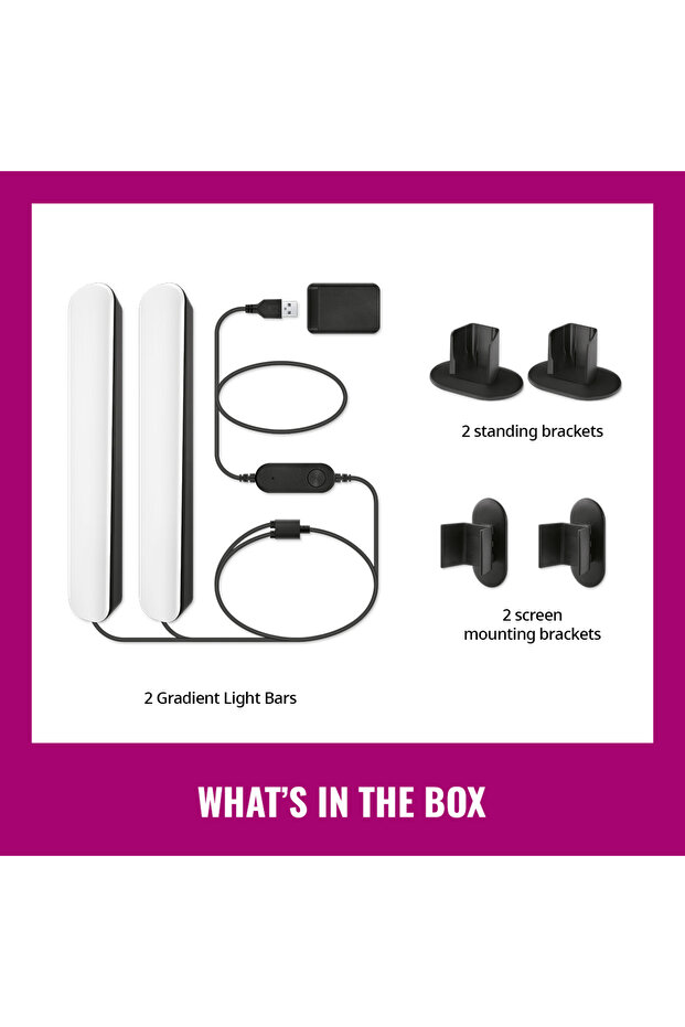 2'li Gradient Işık Barı - Siyah (30 cm) - 4