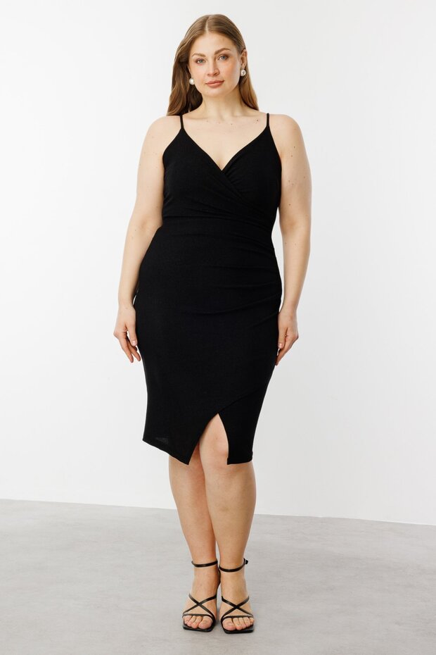 Askılı Simli Elbise - 1