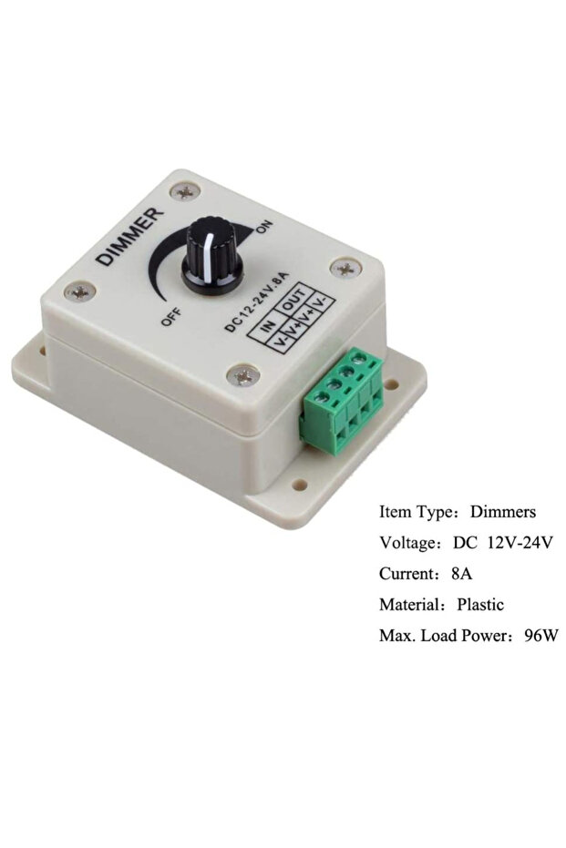 Adjustable LED light switch DC 12-24V 8A, dimmer controller maximum 96W - 11