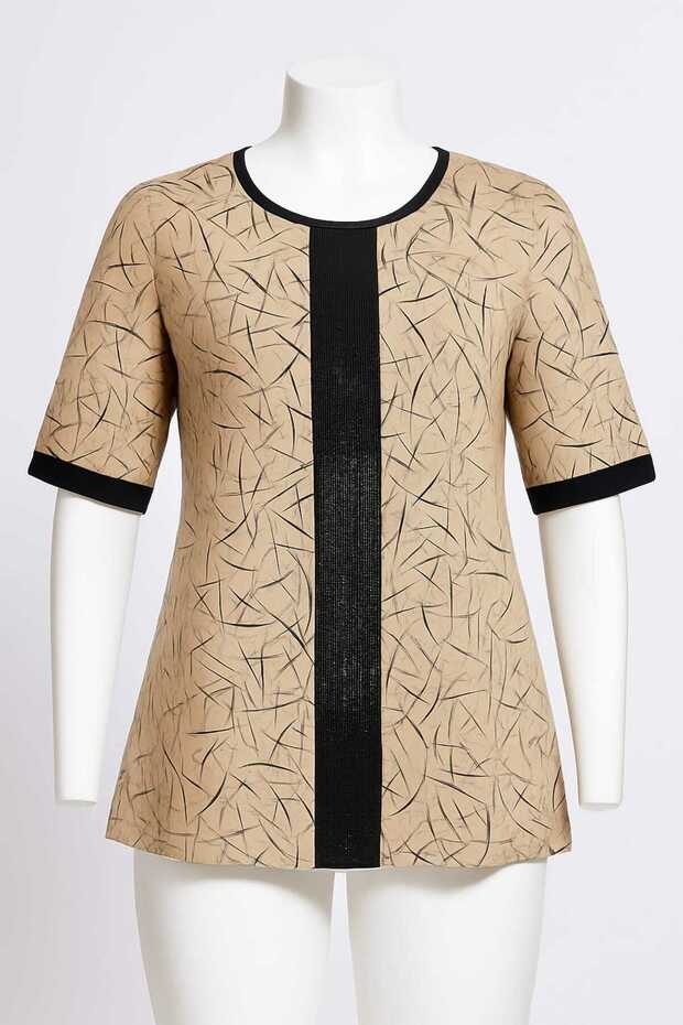 Plus Size Viscose Stone Embroidered Short Sleeve Mother Combed Cotton T-Shirt