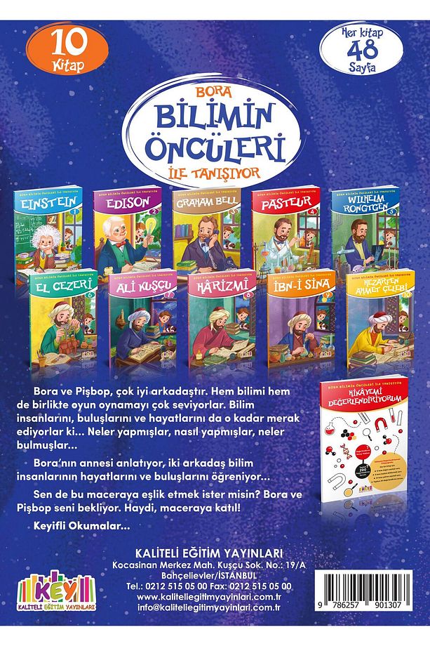 Kaliteli Eğitim Yayınları (KEY) BİLİMİN ÖNCÜLERİ Hikaye Serisi 10 Kitap 7 Yaş+ (2.SINIF) (3.SINIF) - 4