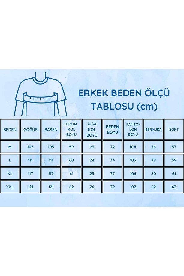 İndigo Ekoseli Bermuda Erkek Pijama Takımı 1167B - 5