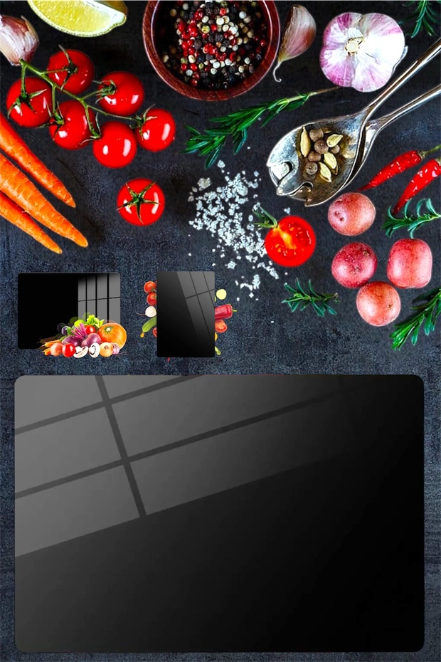 لوح تقطيع زجاجي وطاولة عرض غير قابلة للكسر وغير قابلة للخدش وغير قابلة للانزلاق 35 سم × 25 سم