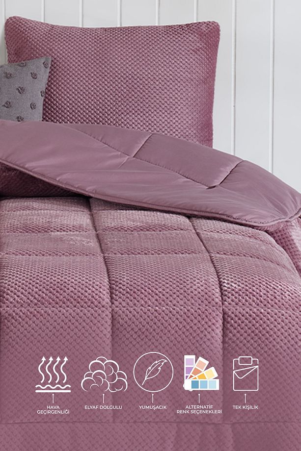 Luis Comfort Set Tek Kişilik (155x215 cm) Gülkurusu - 2