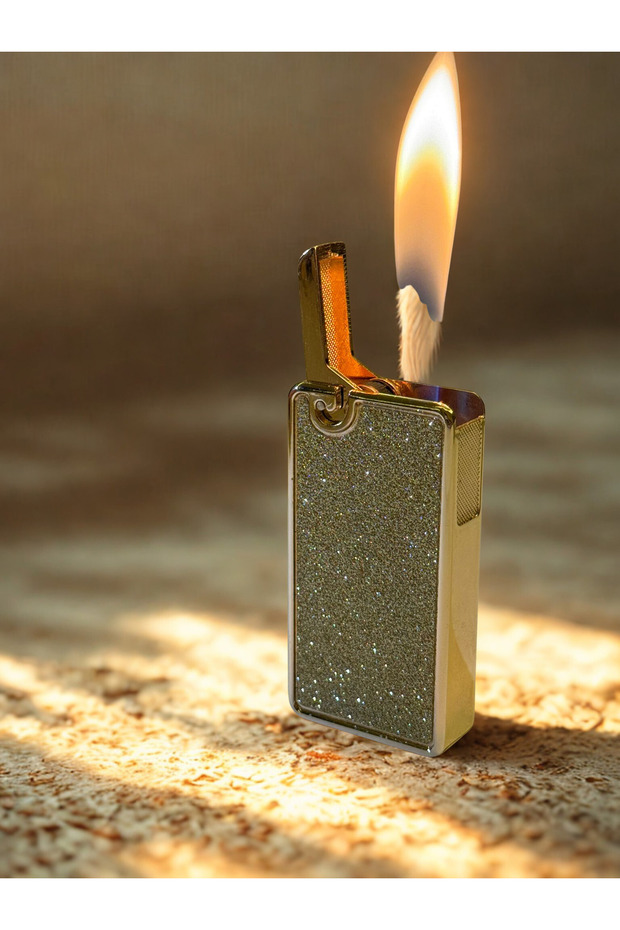 Lux Lighter – Simli Yüzeyli Klasik Alevli Çakmak - 3