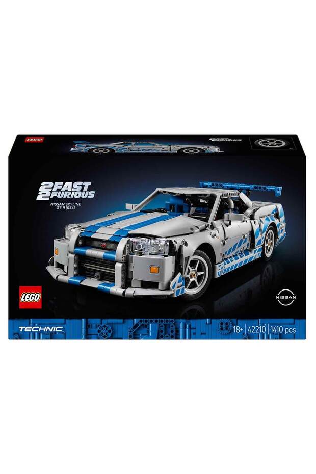 ® Technic™ Daha Hızlı Daha Öfkeli Nissan Skyline GT-R (R34) Araba 42210- 18+ Model Yapım Seti(1410P) - 4