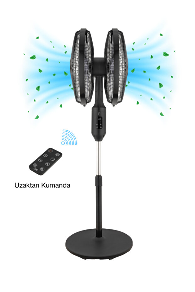 Duoflow Uzaktan Kumandalı, Çift Başlıklı, Dokunmatik, Dijital Ekranlı Vantilatör - 1